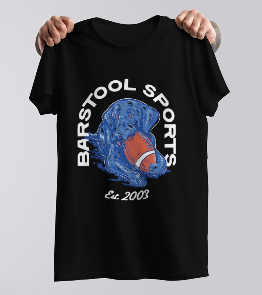 Barstool Sports Est. 2003 Black Labrador With Football T-Shirt