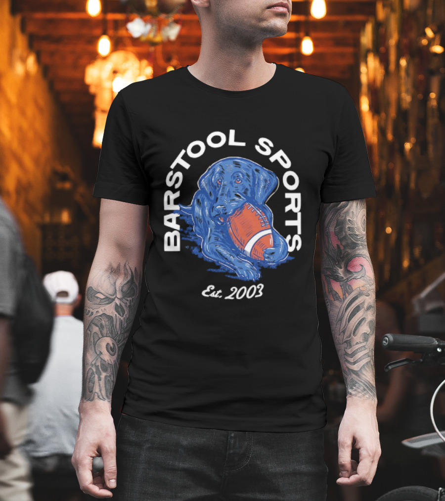 Barstool Sports Est. 2003 Black Labrador With Football T-Shirt