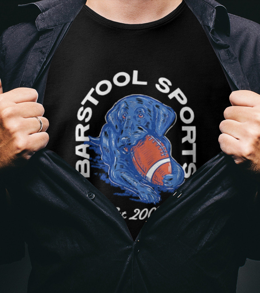 Barstool Sports Est. 2003 Black Labrador With Football T-Shirt