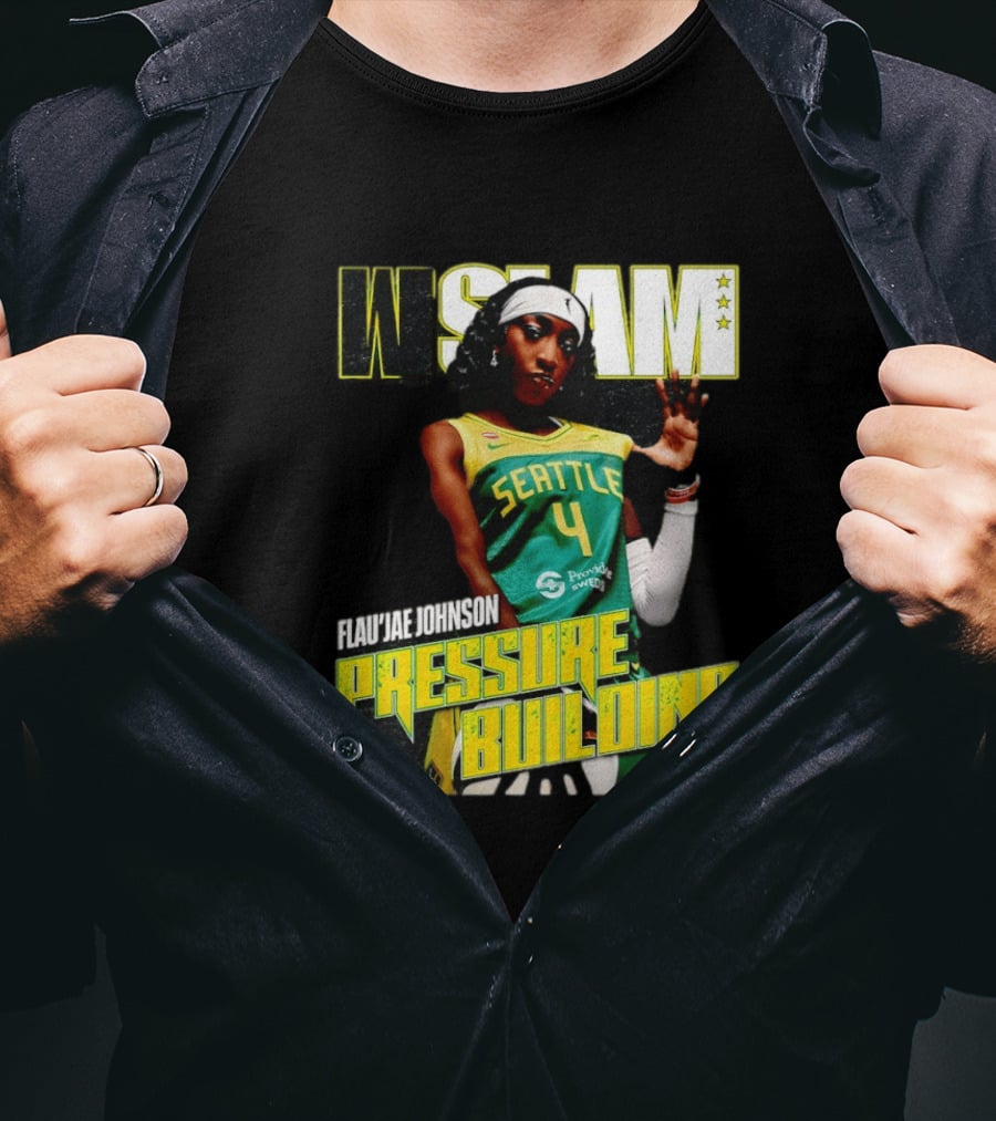 W SLAM Flau'jae Johnson Seattle Storm Pressure Building T-Shirt