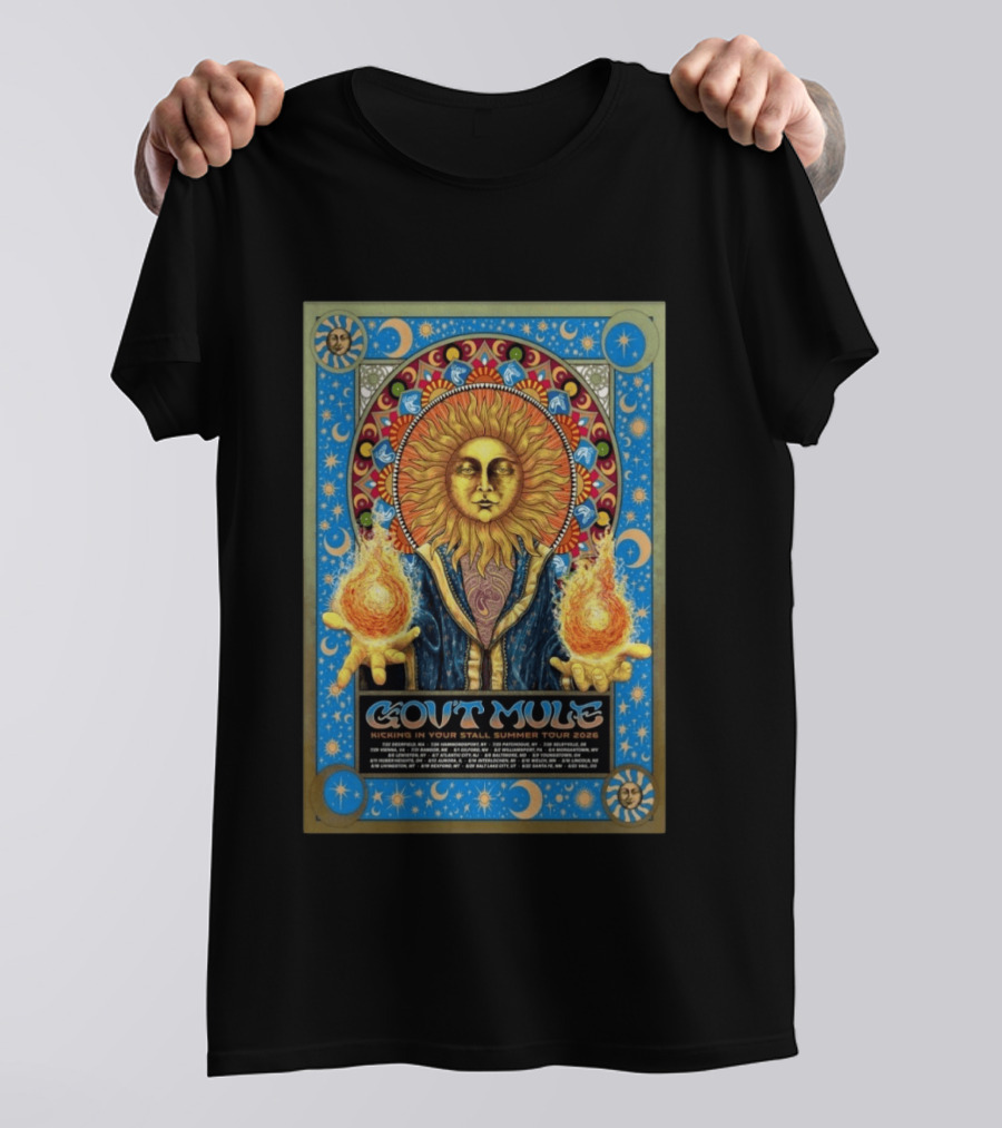 Gov't Mule Kicking In Your Stall Summer Tour 2026 Sun Fire T-Shirt