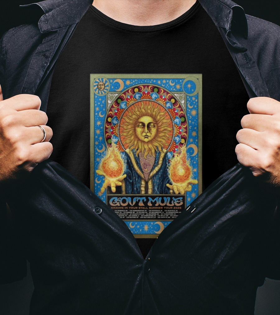 Gov't Mule Kicking In Your Stall Summer Tour 2026 Sun Fire T-Shirt