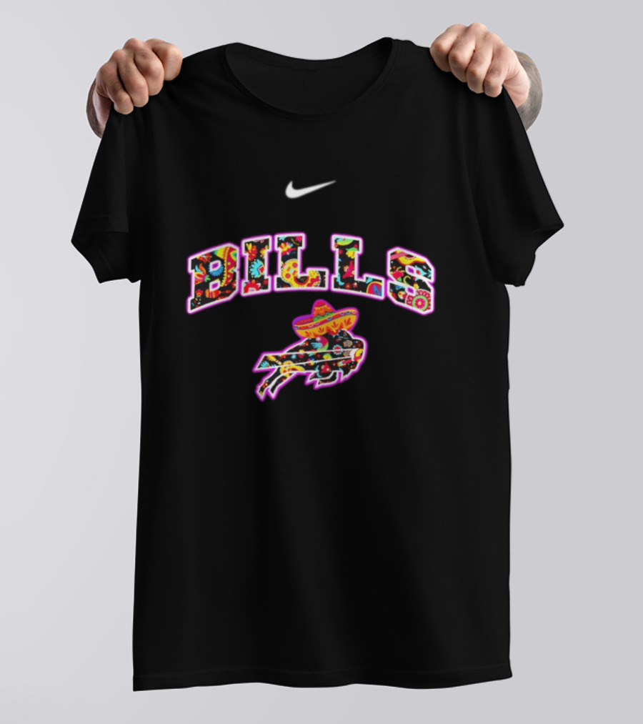 Buffalo Bills Fiesta Floral Pattern Nike Logo Hispanic Heritage Celebration T-Shirt