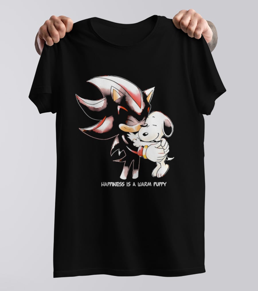 Happiness Is A Warm Puppy Shadow The Hedgehog Embrace T-Shirt