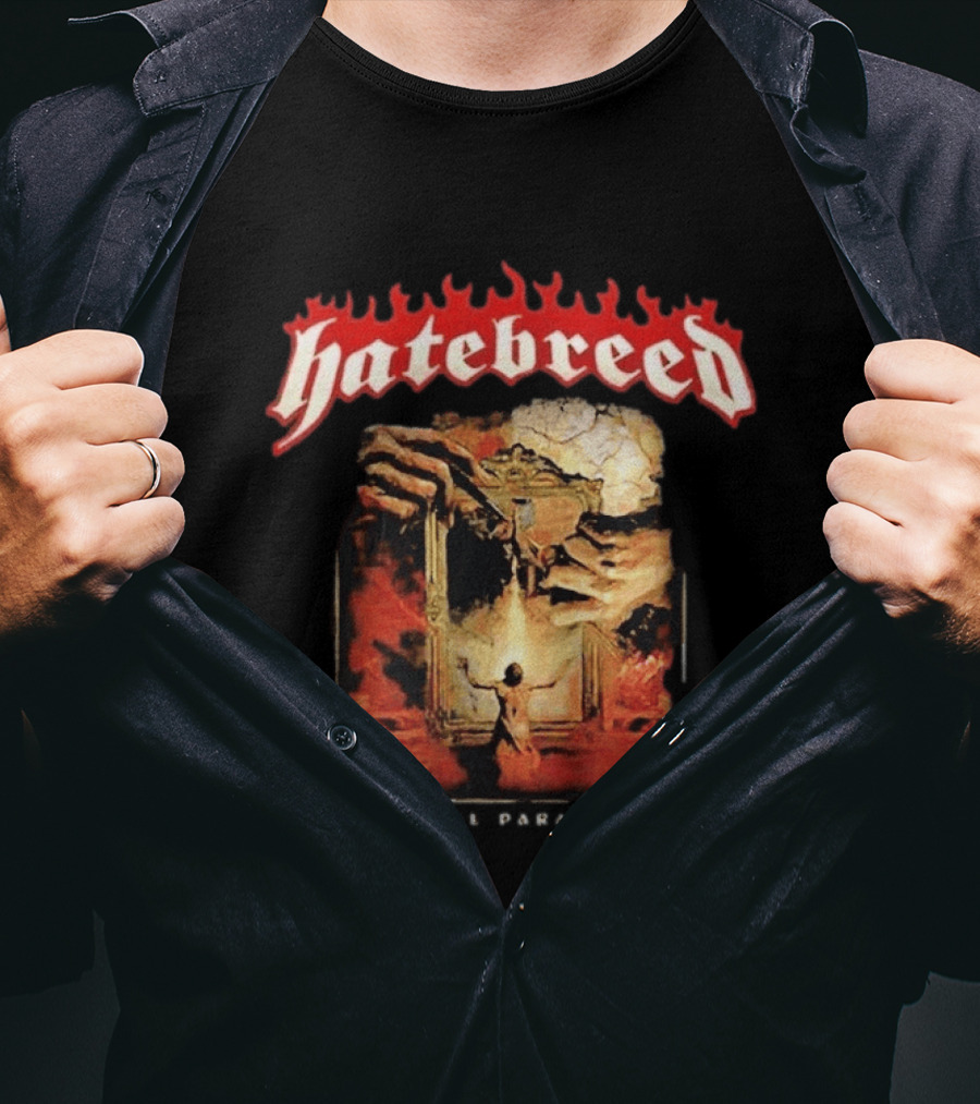 Hatebreed Fatal Paradox Fiery Artwork With Hands And Figure T-Shirt