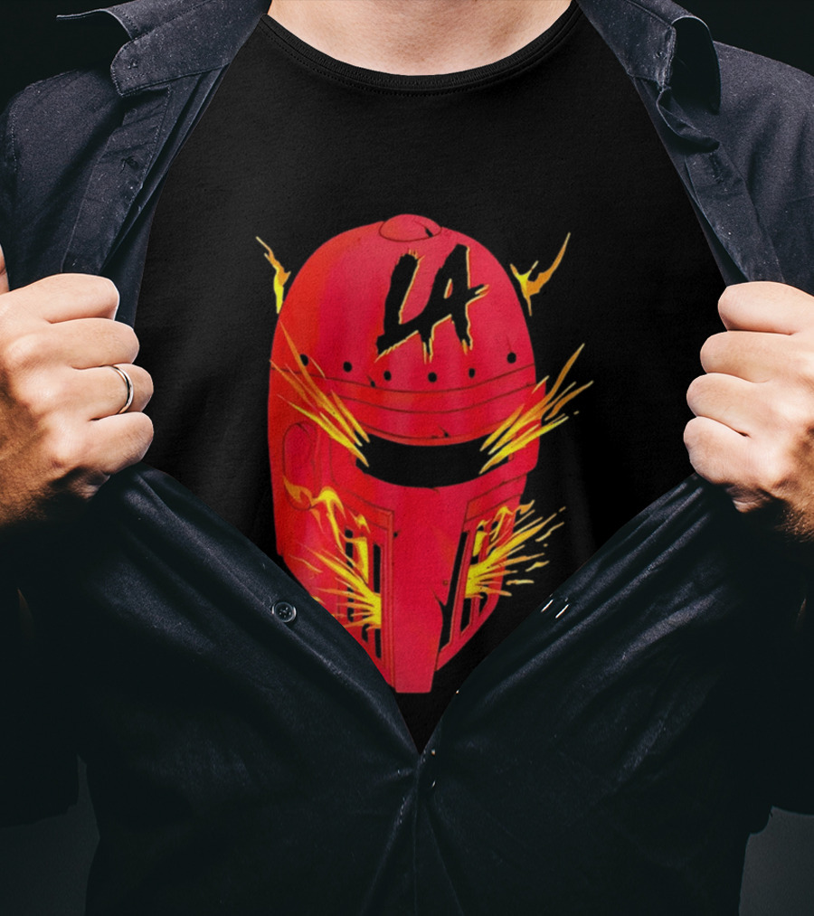 LA Flaming Knight Helmet Los Angeles Sports Blaze T-Shirt