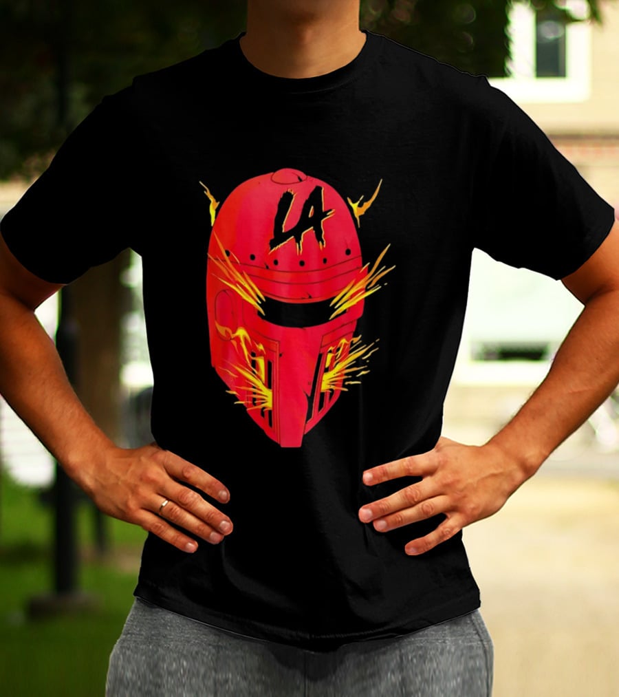 LA Flaming Knight Helmet Los Angeles Sports Blaze T-Shirt