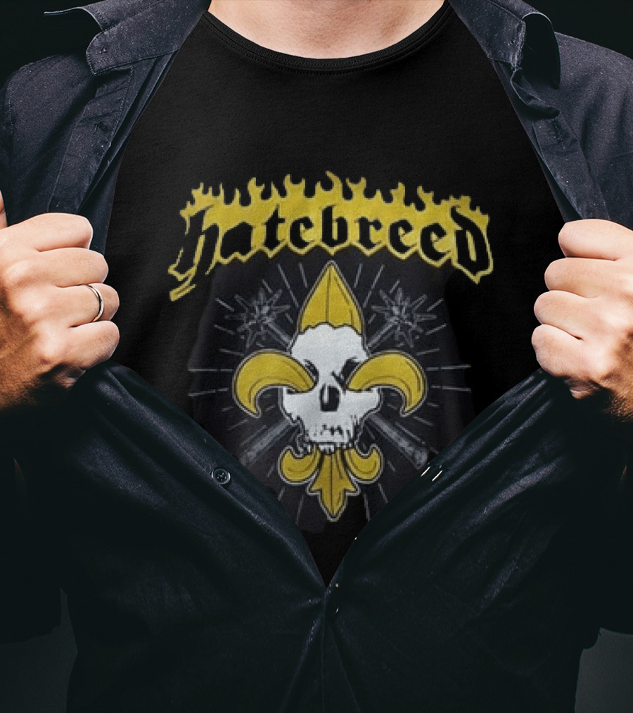 Hatebreed Summer Slaughter Tour 2026 New Orleans Tipitina's Uptown July 9 Fleur De Lis Skull T-Shirt