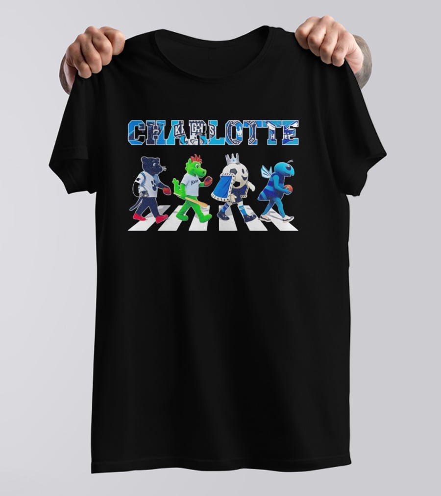 Charlotte Knight Hornet Abbey Road Sports Mascots T-Shirt