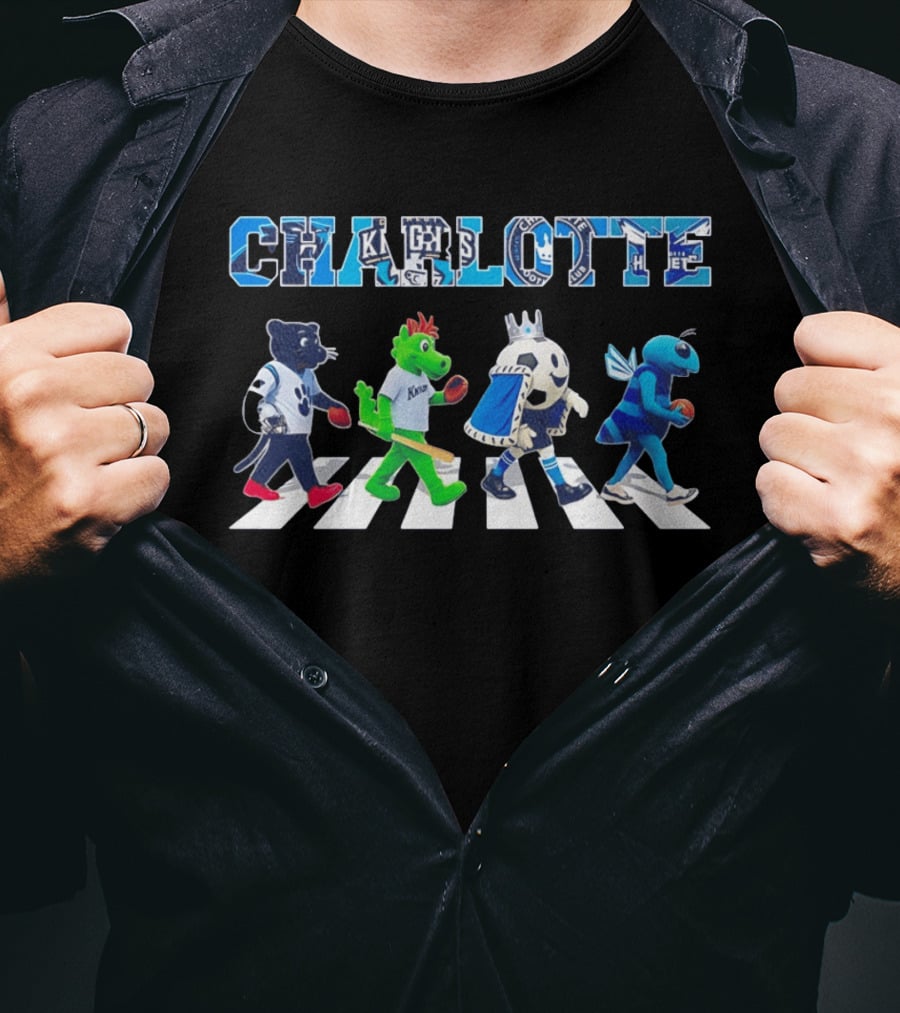 Charlotte Knight Hornet Abbey Road Sports Mascots T-Shirt