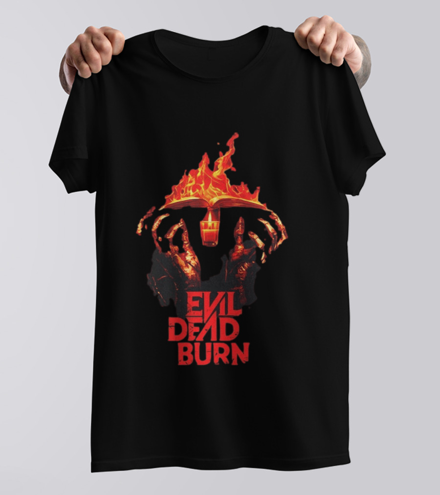 Evil Dead Burn Flaming Book Horror Visuals T-Shirt