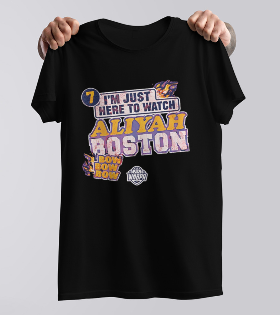 I'm Just Here To Aliyah Boston WNBA Bow Bow Bow 7 T-Shirt