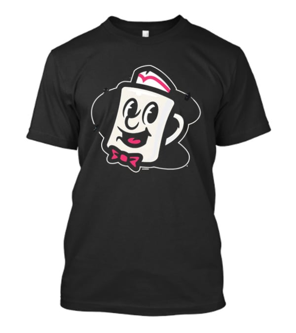 Diner Coffee Cup Cartoon With Smile And Bowtie T-Shirt