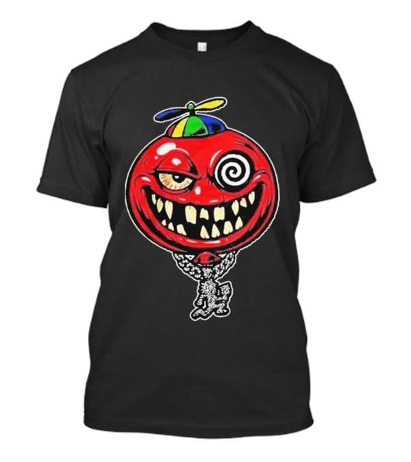Insane Clown Posse Wakko The Kidd Bizerker 187 Spiral Eyed Grinning Face Balloon With Propeller Hat T-Shirt