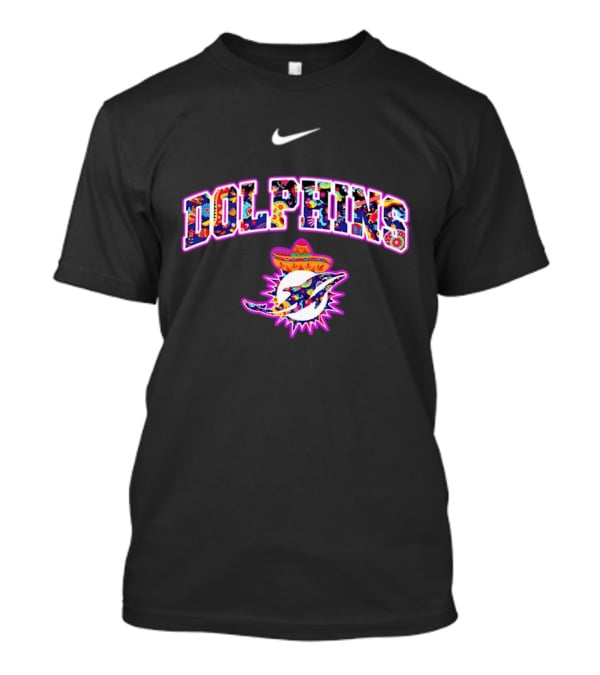 Nike Dolphins Hispanic Heritage Fiesta Florals Sombrero T-Shirt