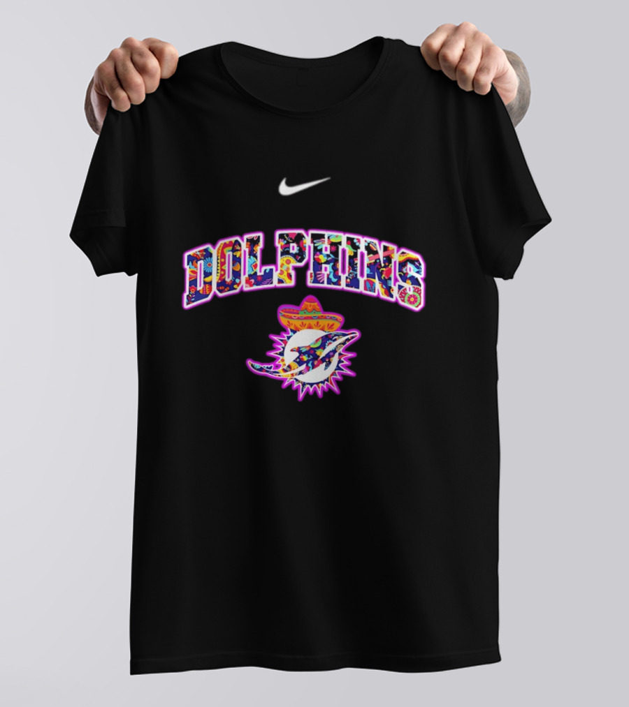 Nike Dolphins Hispanic Heritage Fiesta Florals Sombrero T-Shirt