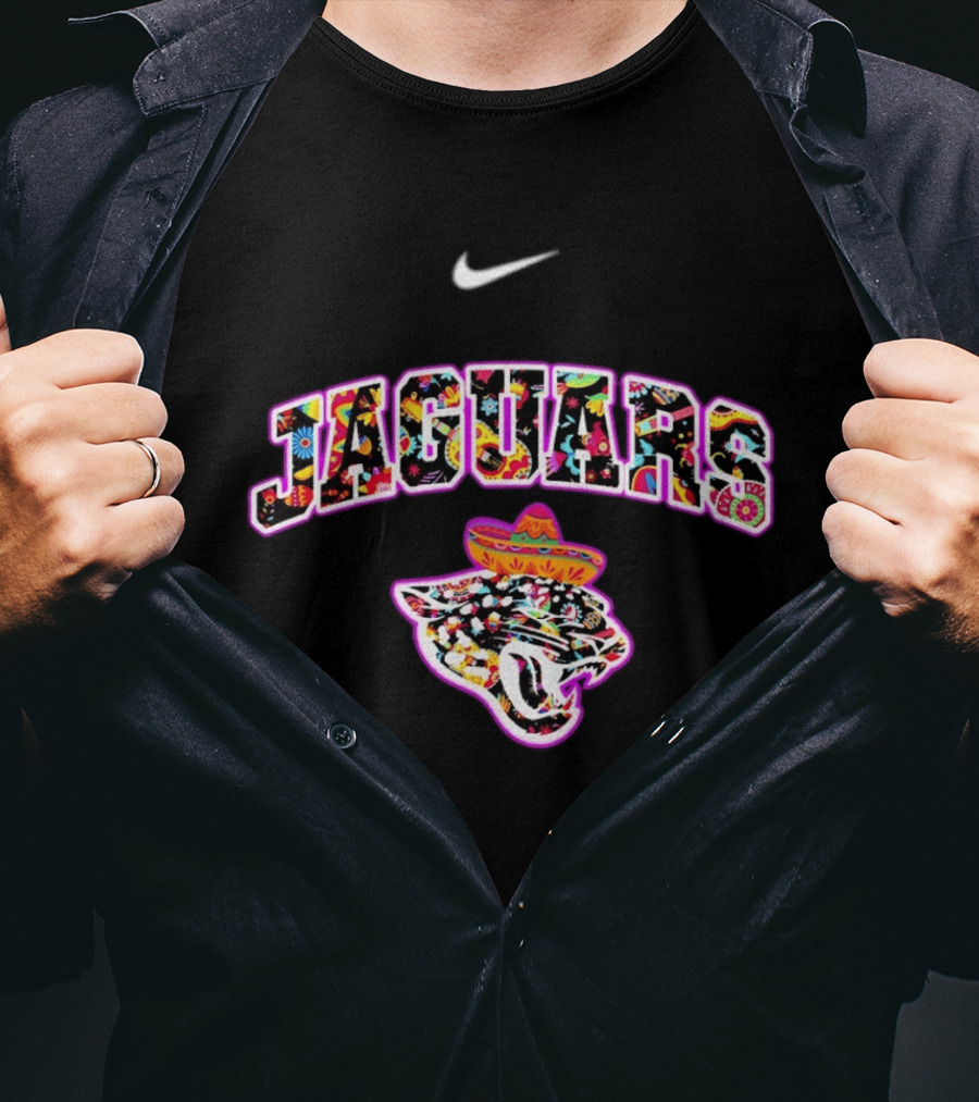 Nike Jaguars Sombrero Fiesta Colorful T-Shirt