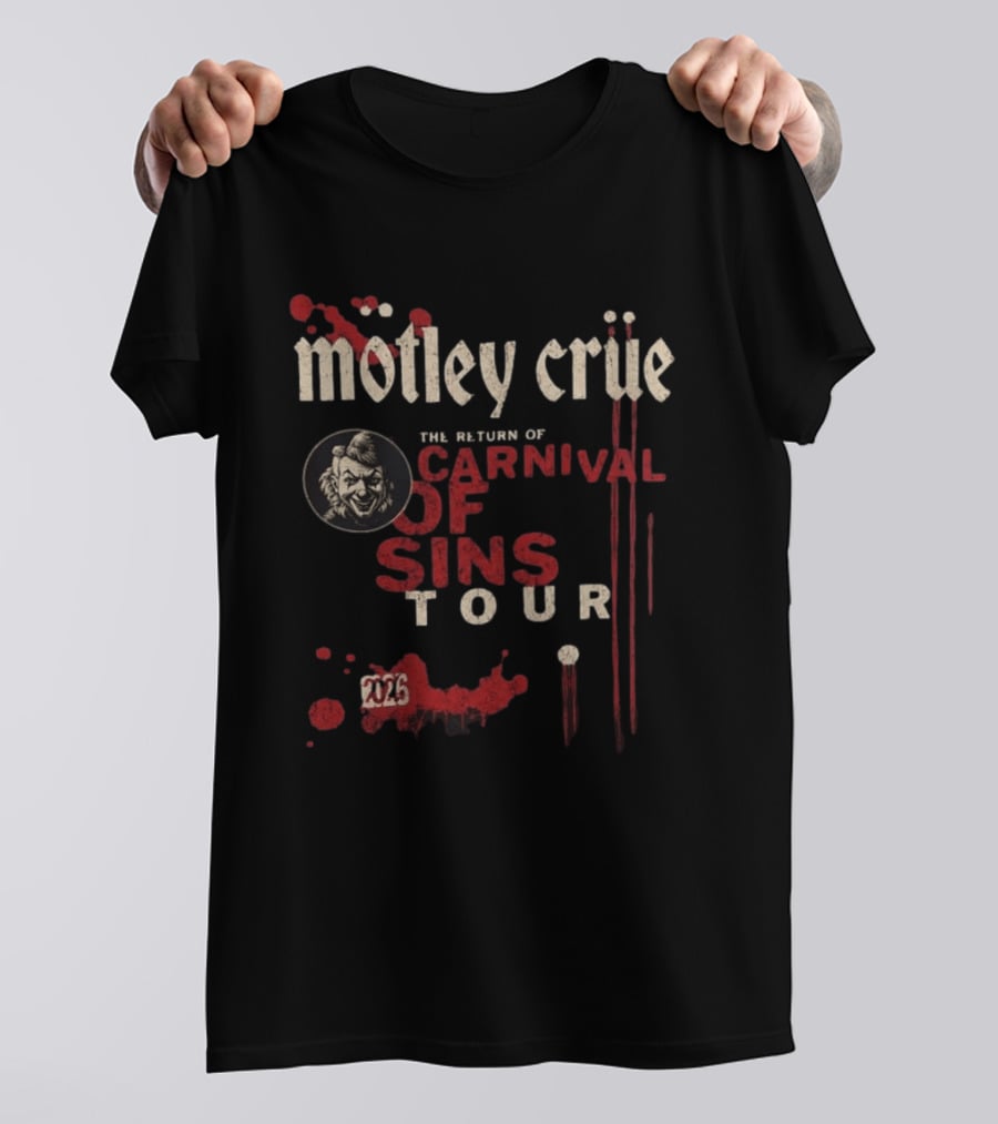Motley Crue The Return Of Carnival Of Sins Tour 2026 T-Shirt