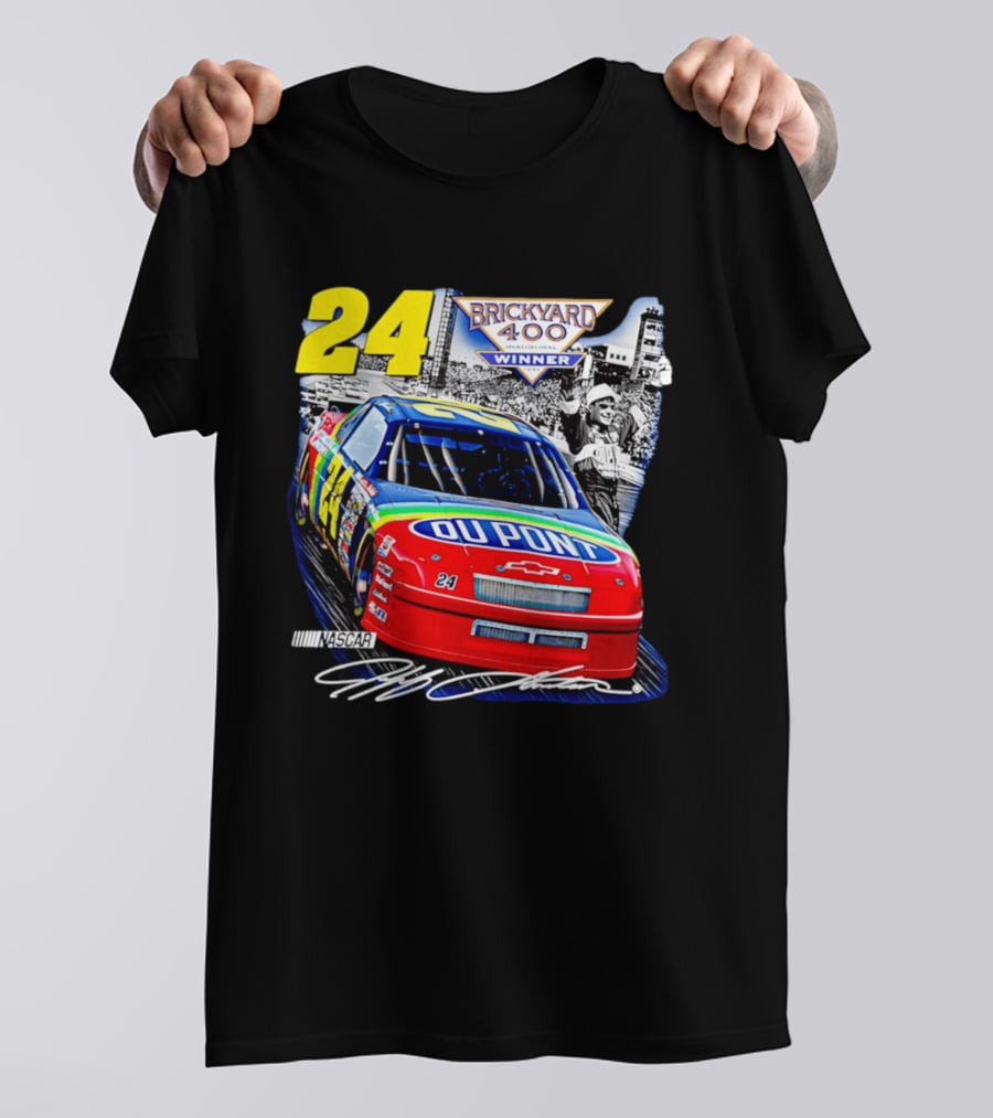 Jeff Gordon NASCAR DuPont Chevrolet No 24 Brickyard 400 Inaugural Winner T-Shirt