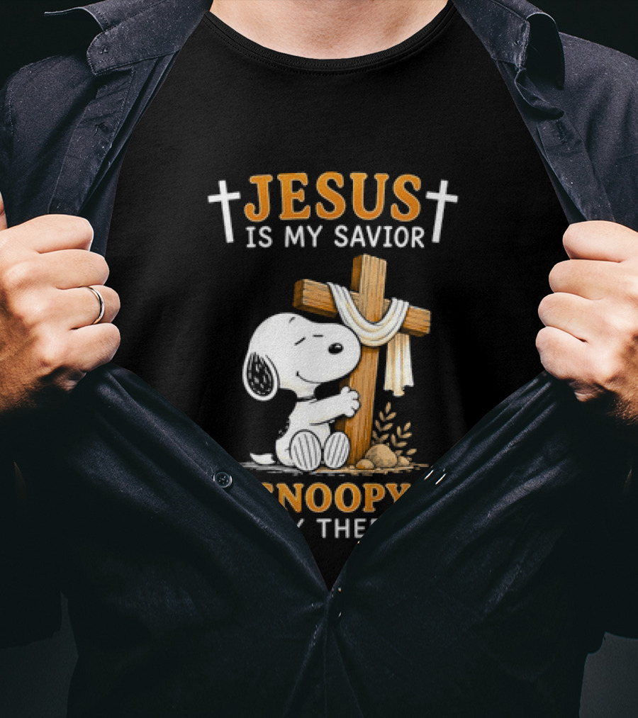 Jesus Is My Savior Snoopy Is My Therapy Cross And Faithful Beagle T-Shirt