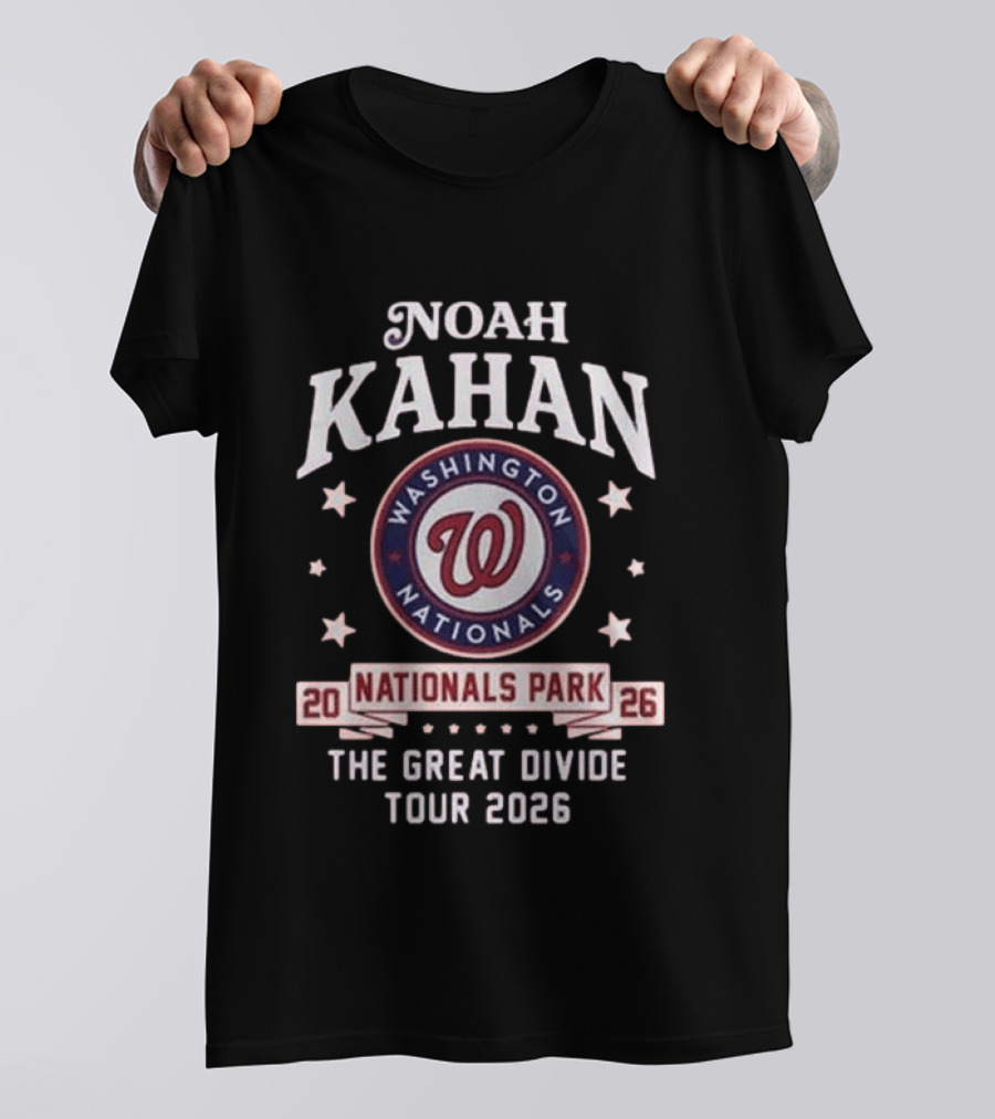 Noah Kahan Washington Nationals Park The Great Divide Tour 2026 T-Shirt