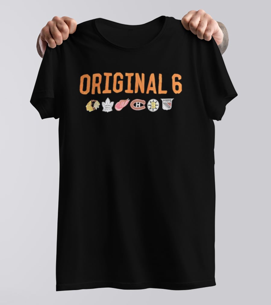 Original 6 NHL Chicago Blackhawks Toronto Maple Leafs Detroit Red Wings Montreal Canadiens Boston Bruins New York Rangers T-Shirt