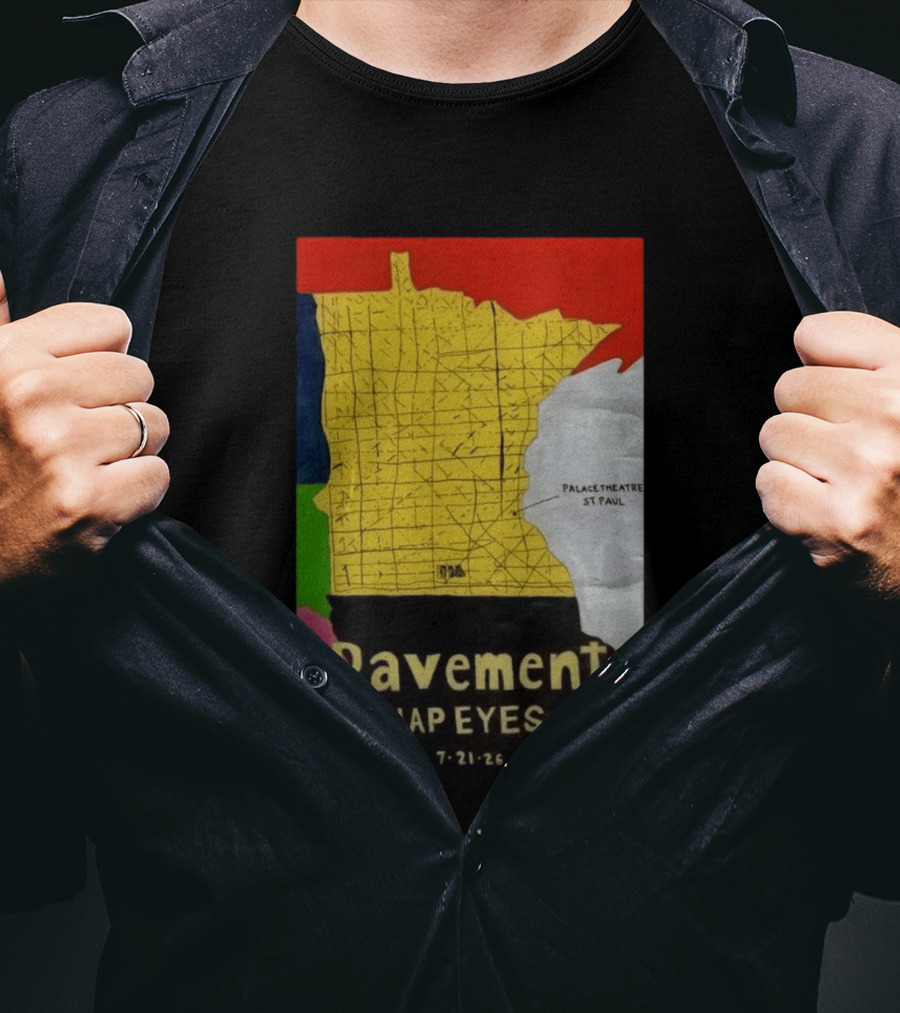 Pavement Nap Eyes Palace Theatre St Paul July 21 2026 Minnesota Map T-Shirt