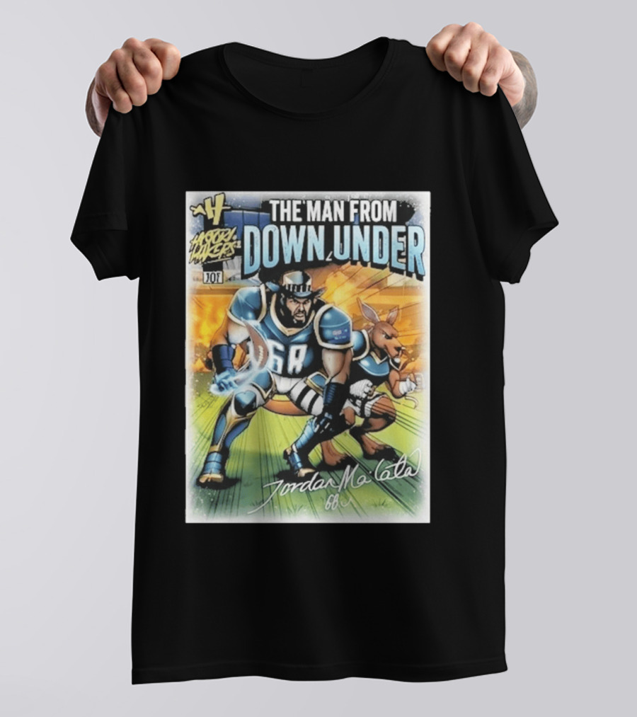 The Man From Down Under Jordan Mailata 68 Gridiron Kangaroo Philadelphia Eagles T-Shirt