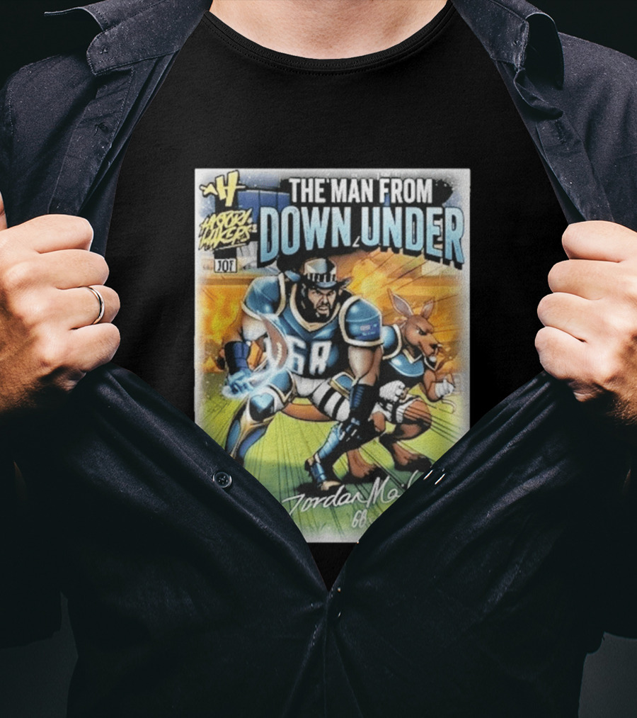 The Man From Down Under Jordan Mailata 68 Gridiron Kangaroo Philadelphia Eagles T-Shirt