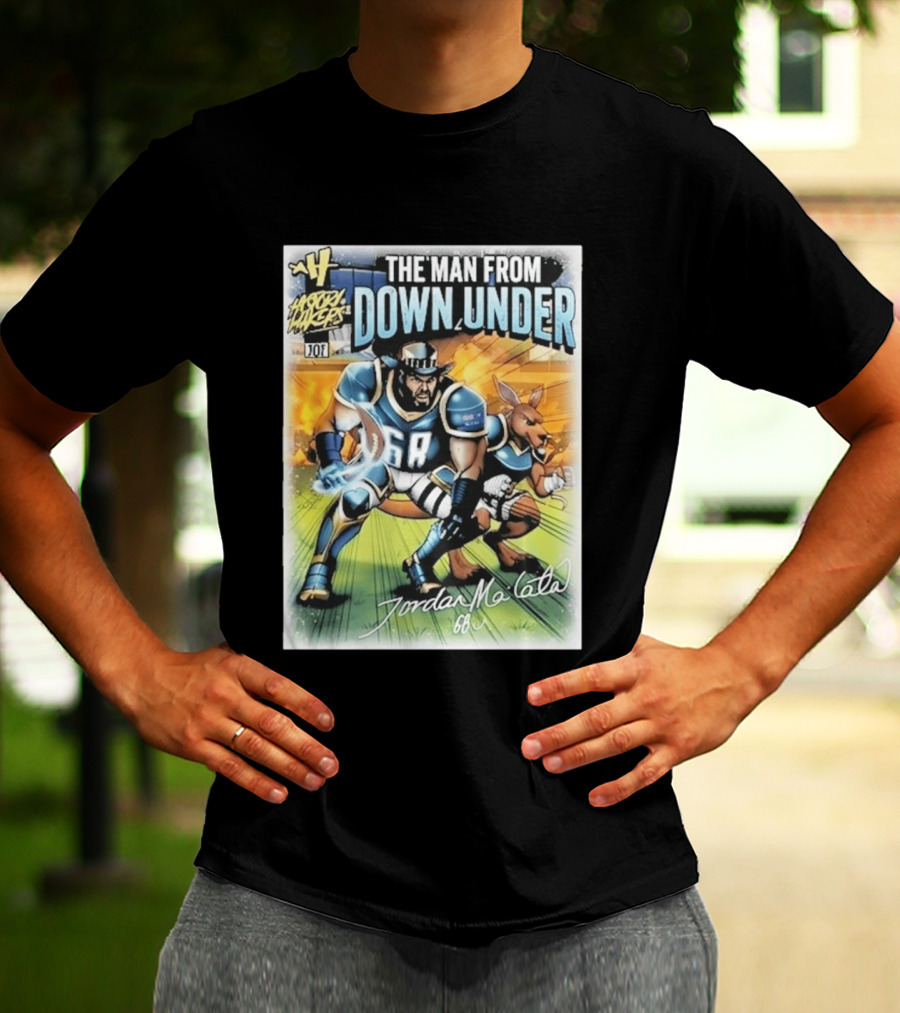 The Man From Down Under Jordan Mailata 68 Gridiron Kangaroo Philadelphia Eagles T-Shirt