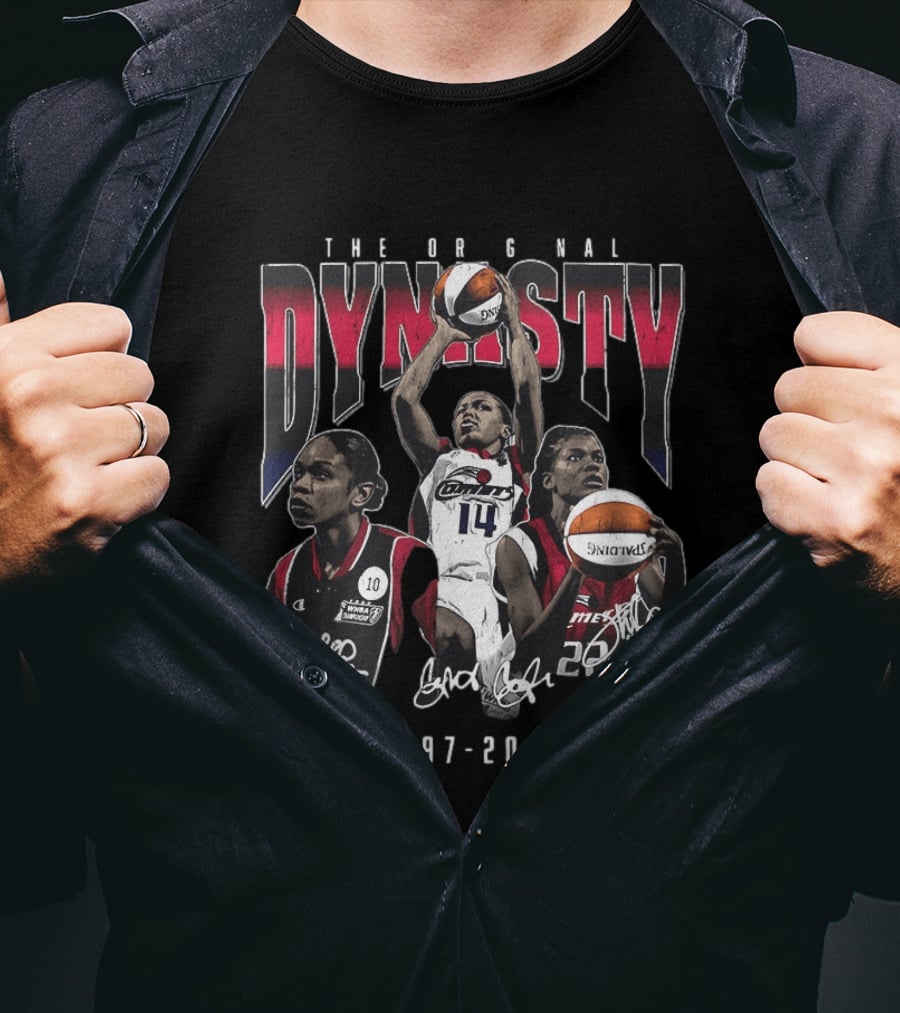 The Original Dynasty Sheryl Swoopes Cynthia Cooper Tina Thompson Houston Comets 1997 2000 T-Shirt