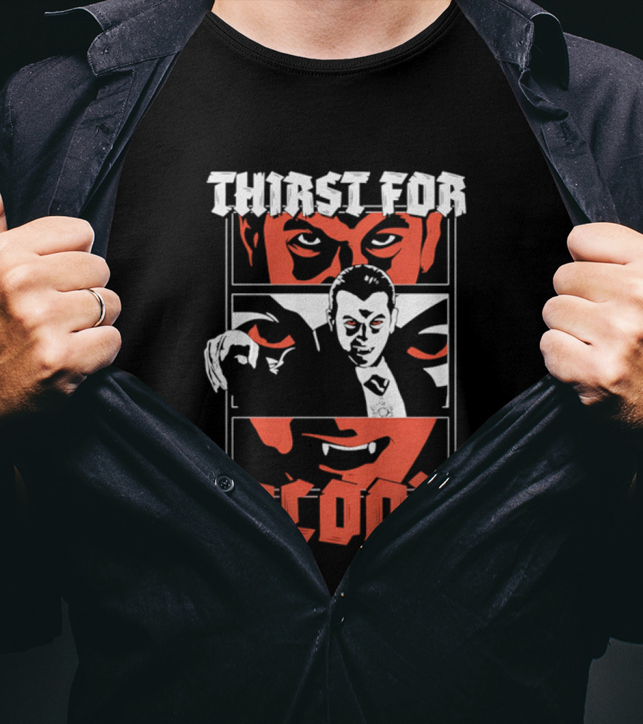Thirst For Blood Vampire Horror Iconic Red Face T-Shirt