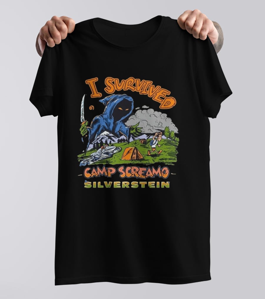 Silverstein I Survived Camp Screamo Tour 2026 North America Camping Adventure T-Shirt