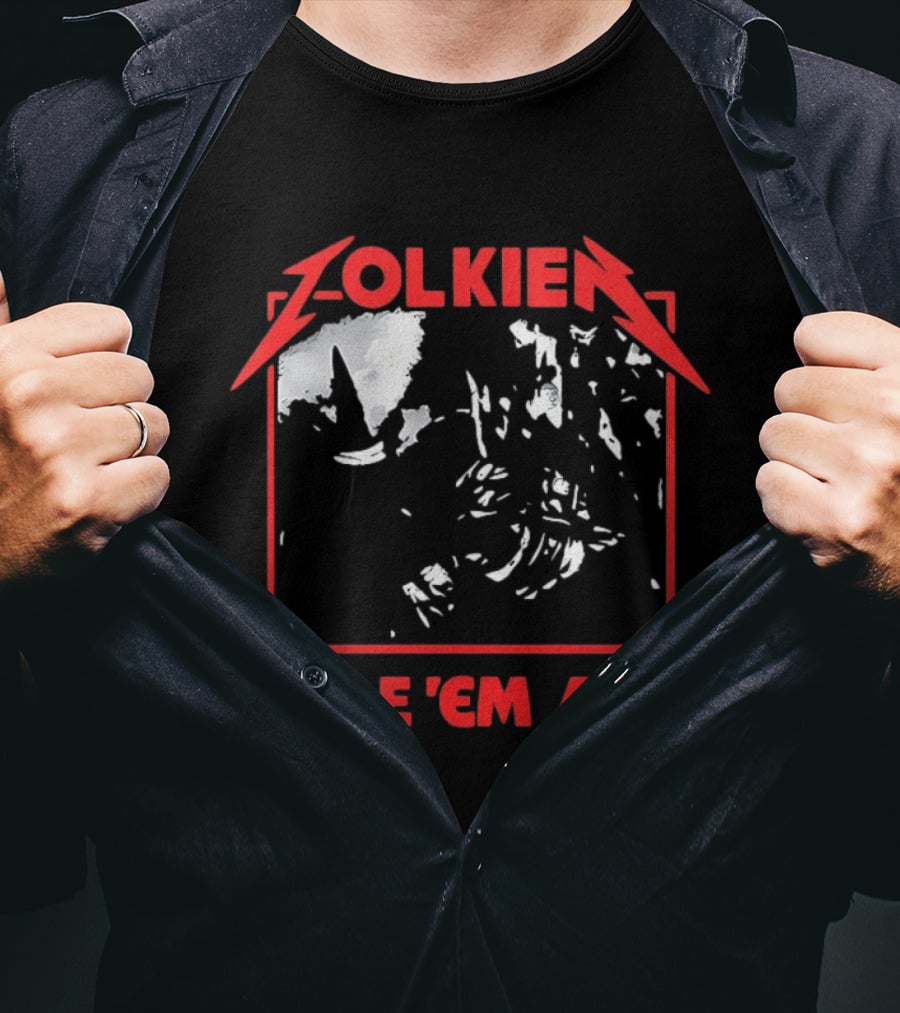 Tolkien Rule 'Em All Lord Of The Rings Metallica Mashup T-Shirt