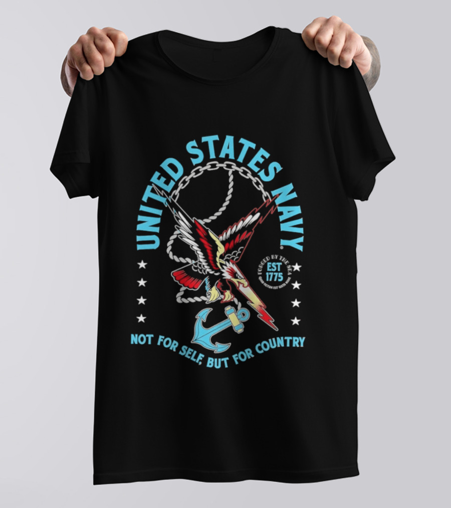 United States Navy Eagle Anchor Established 1775 Not For Self But For Country T-Shirt