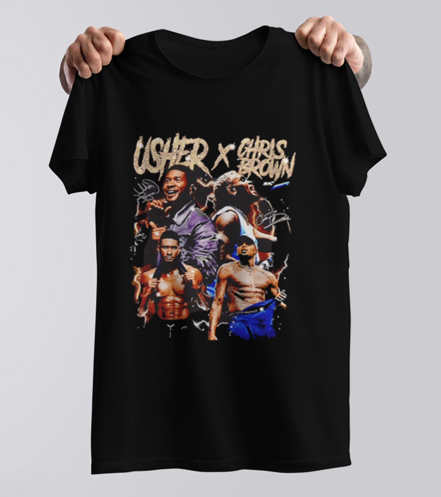 Usher X Chris Brown Singing Performing Collaboration T-Shirt