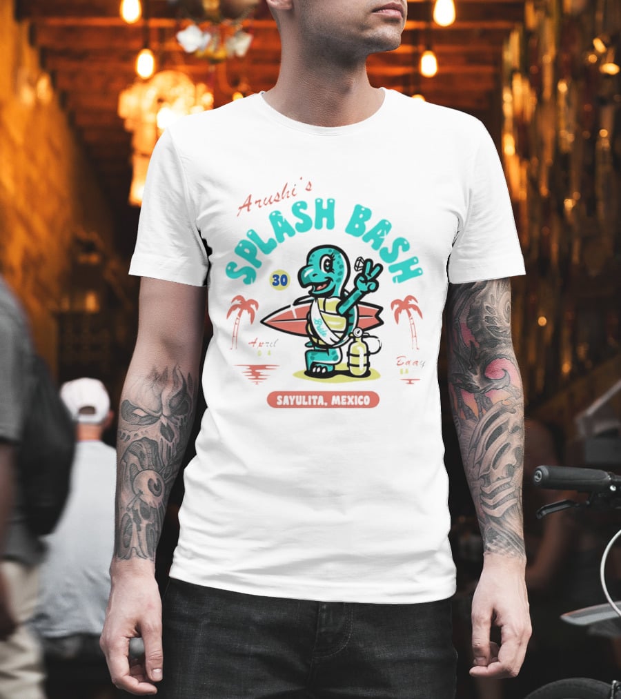 Arushi's Splash Bash Surfing Turtle 30th Birthday Sayulita Mexico T-Shirt