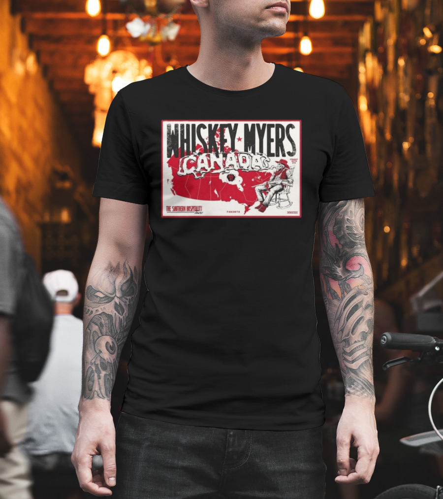 Whiskey Myers Canada Map Southern Hospitality Tour Toronto July 21 2026 Event T-Shirt