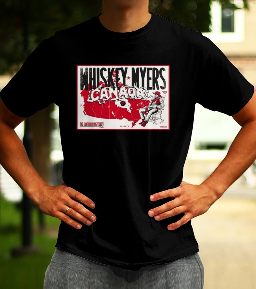 Whiskey Myers Canada Map Southern Hospitality Tour Toronto July 21 2026 Event T-Shirt