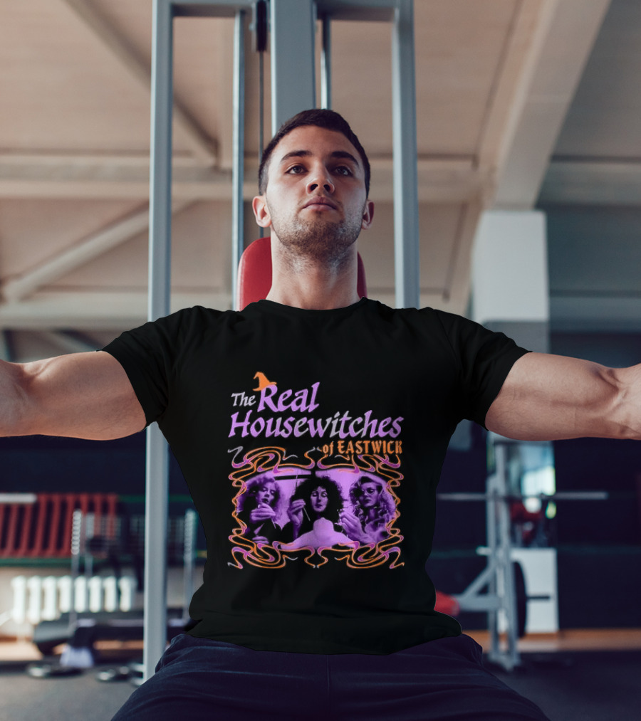 The Real Housewitches Of Eastwick Witchy Vibes Three Women Voodooing A Doll T-Shirt