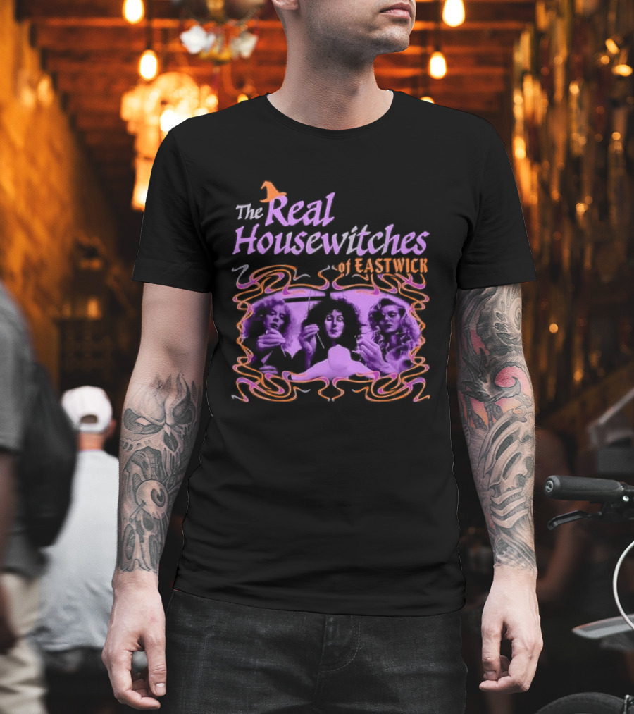 The Real Housewitches Of Eastwick Witchy Vibes Three Women Voodooing A Doll T-Shirt