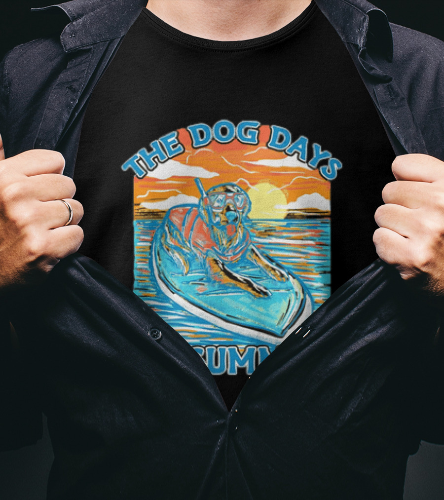 The Dog Days Of Summer Golden Retriever Snorkeling Adventure T-Shirt