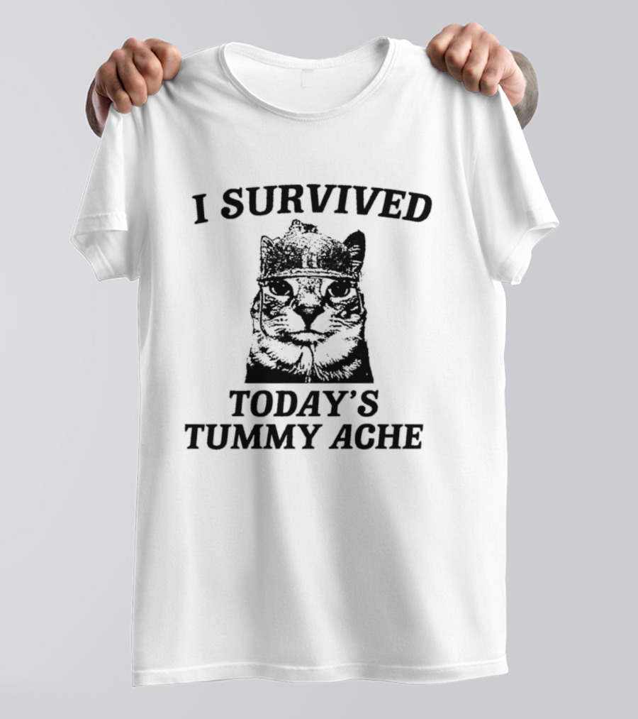 I Survived Today's Tummy Ache Cat T-Shirt
