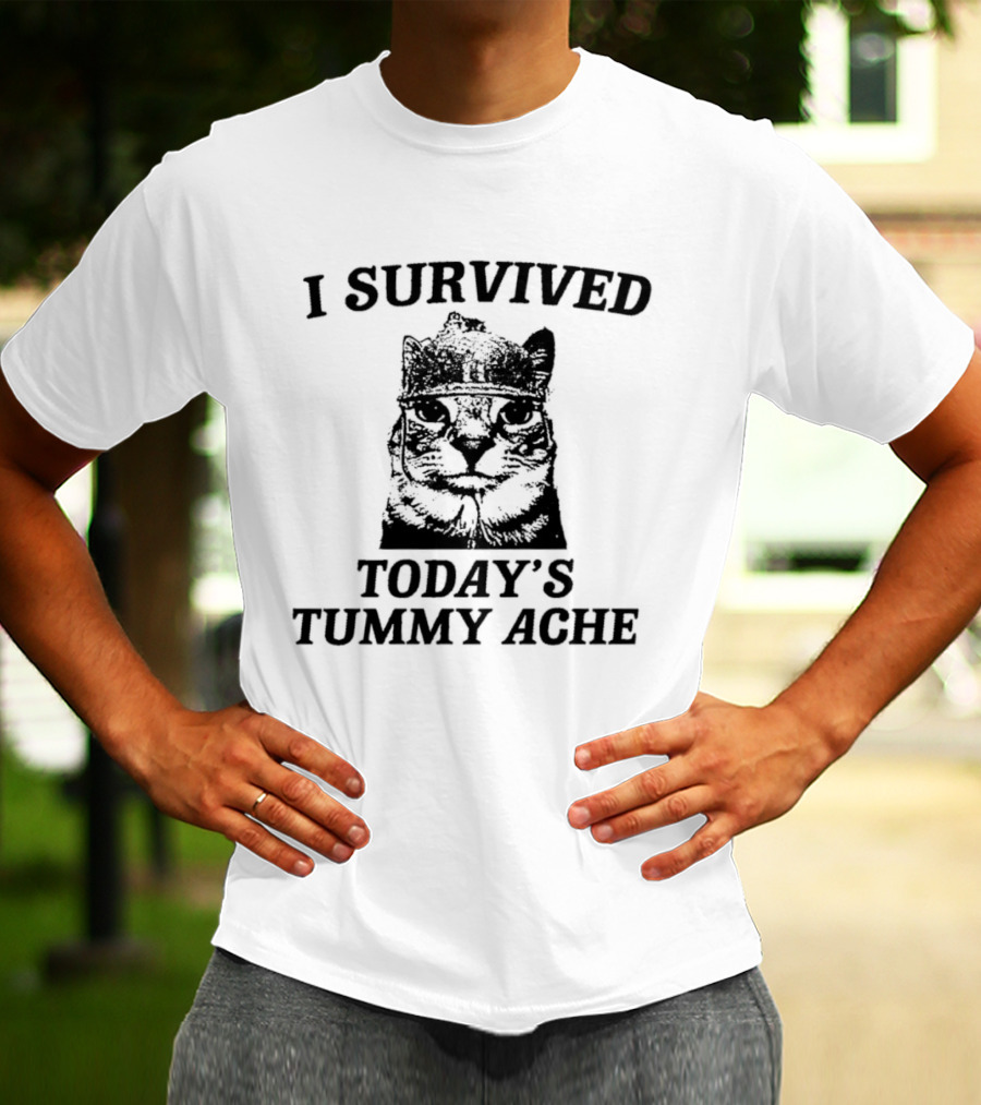 I Survived Today's Tummy Ache Cat T-Shirt