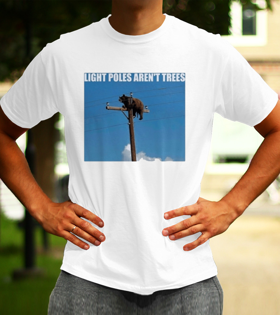 Light Poles Aren't Trees Bear On Pole T-Shirt