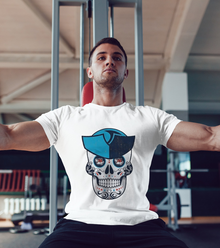 Day Of The Dead Skull Patriot Fox Sports Foxes Football T-Shirt
