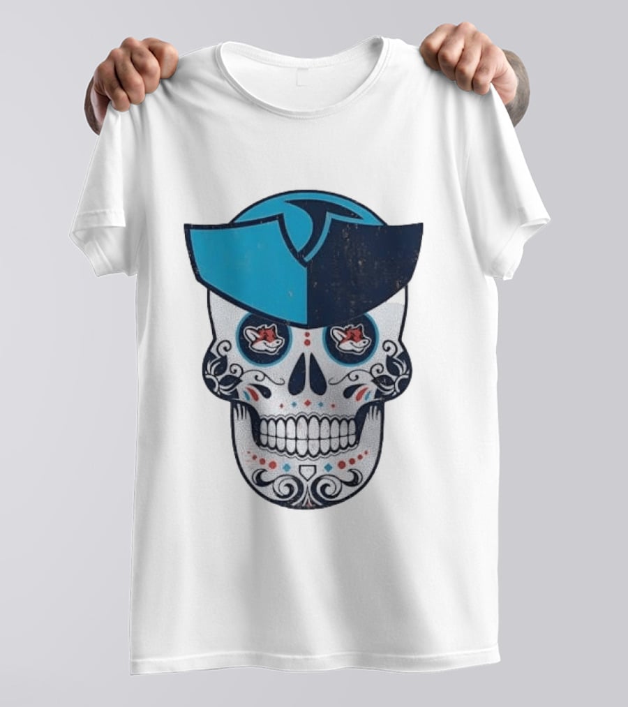 Day Of The Dead Skull Patriot Fox Sports Foxes Football T-Shirt