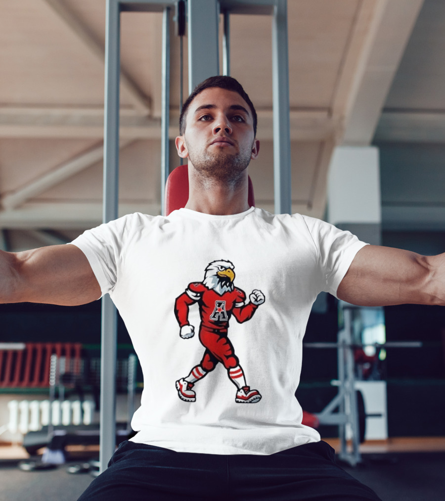 Eagle Running Sport Red Football T-Shirt