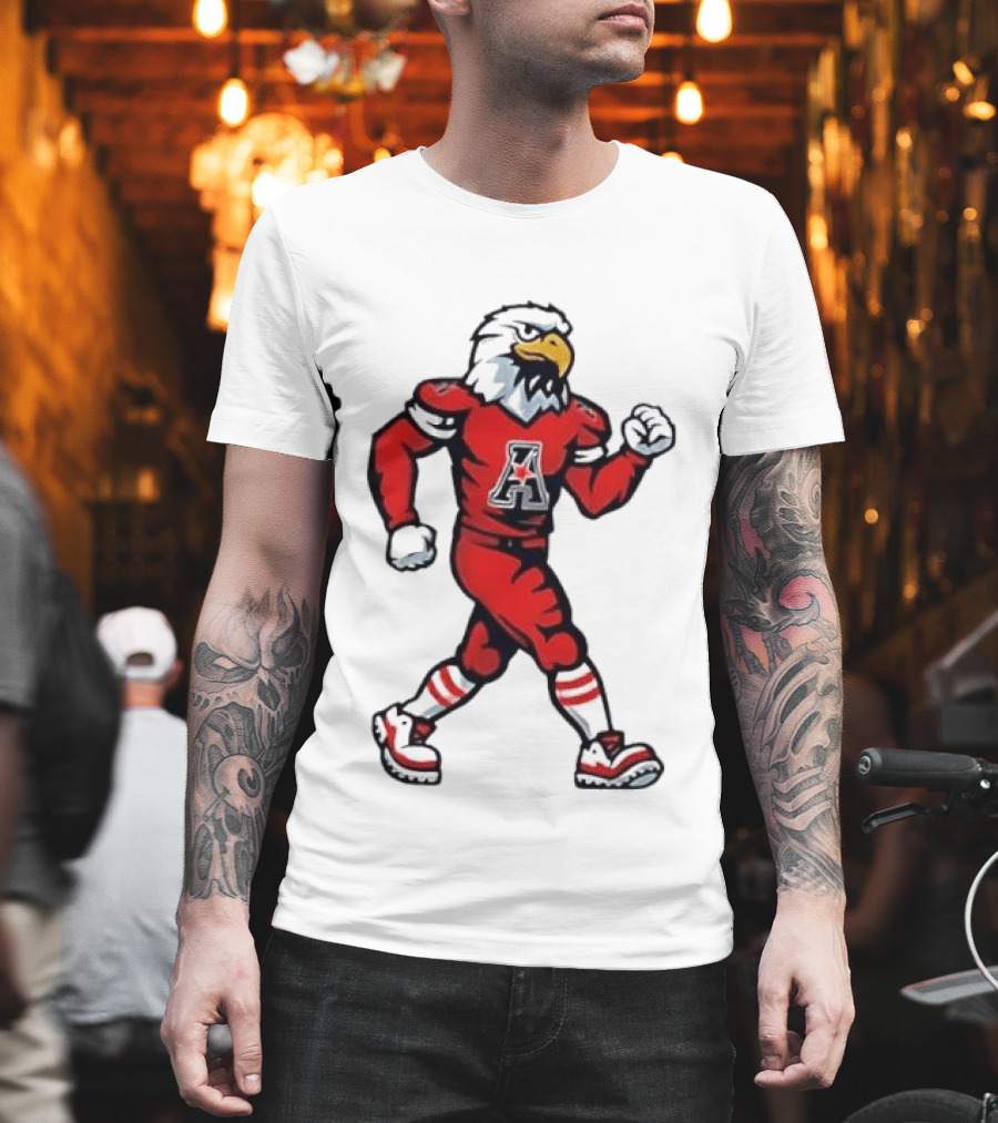 Eagle Running Sport Red Football T-Shirt