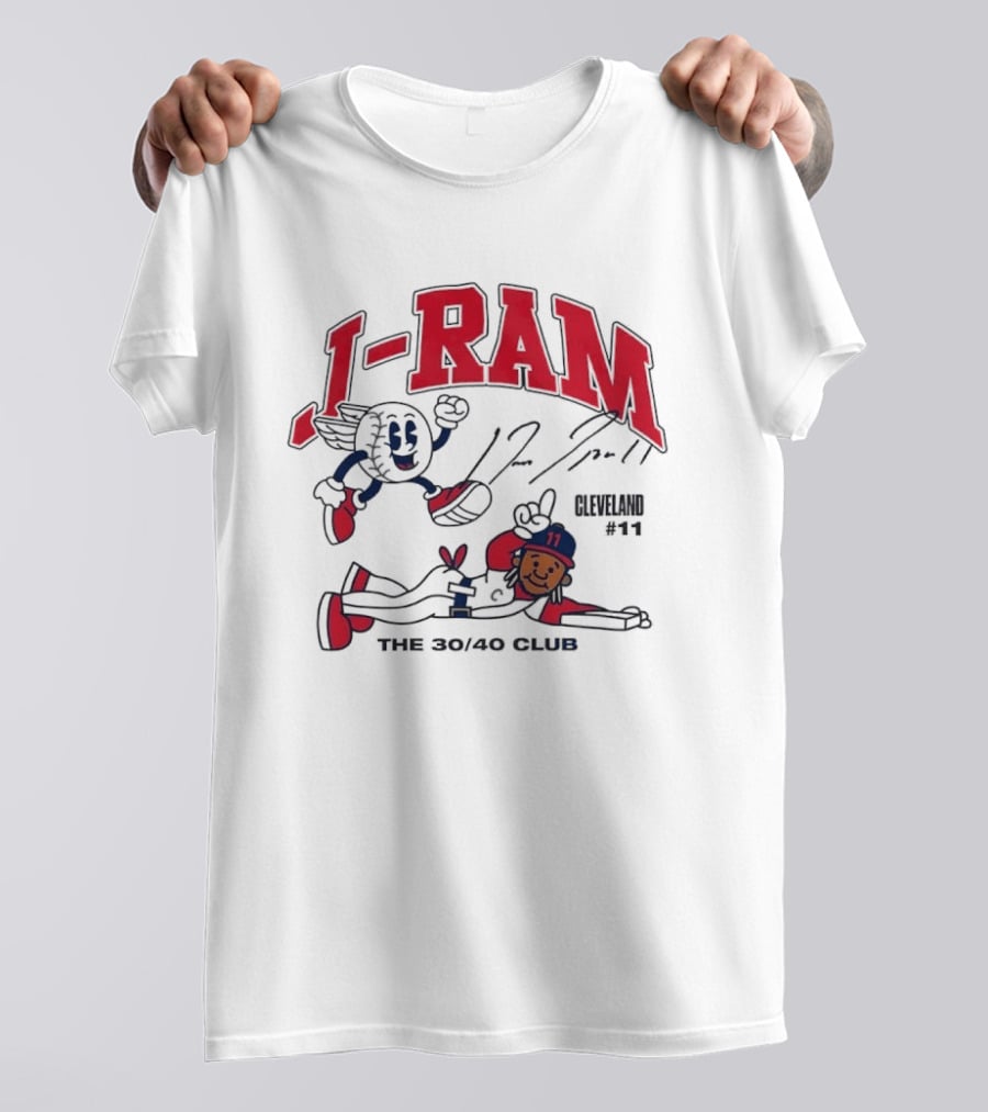 J RAM Jose Ramirez The 30/40 Club Cleveland 11 Baseball T-Shirt